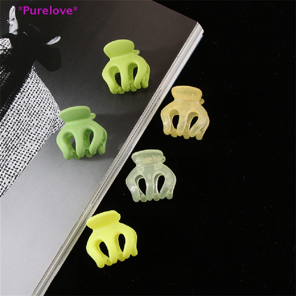 Kẹp Tóc Càng Cua 3.5cm Bằng Nhựa Họa Tiết Hình Học Mini Xinh Xắn Mới