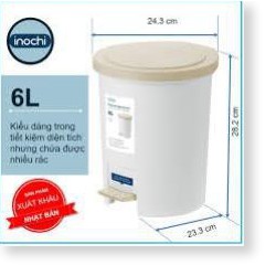 Thùng rác đạp tròn Inochi 6L Hàng Chính Hãng INOCHI Việt Nam