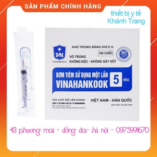 Kim tiêm sử dụng 1 lần Vinahankook 5ml/cc hộp 100 chiếc