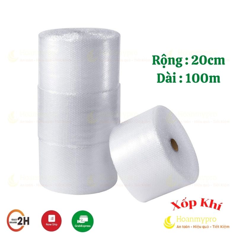 Cuộn Xốp Hơi Bong Bóng Khí Bọc Hàng Chống Sốc Rộng 20cm Dài 100m BaoBiHoanmypro Hà Nội