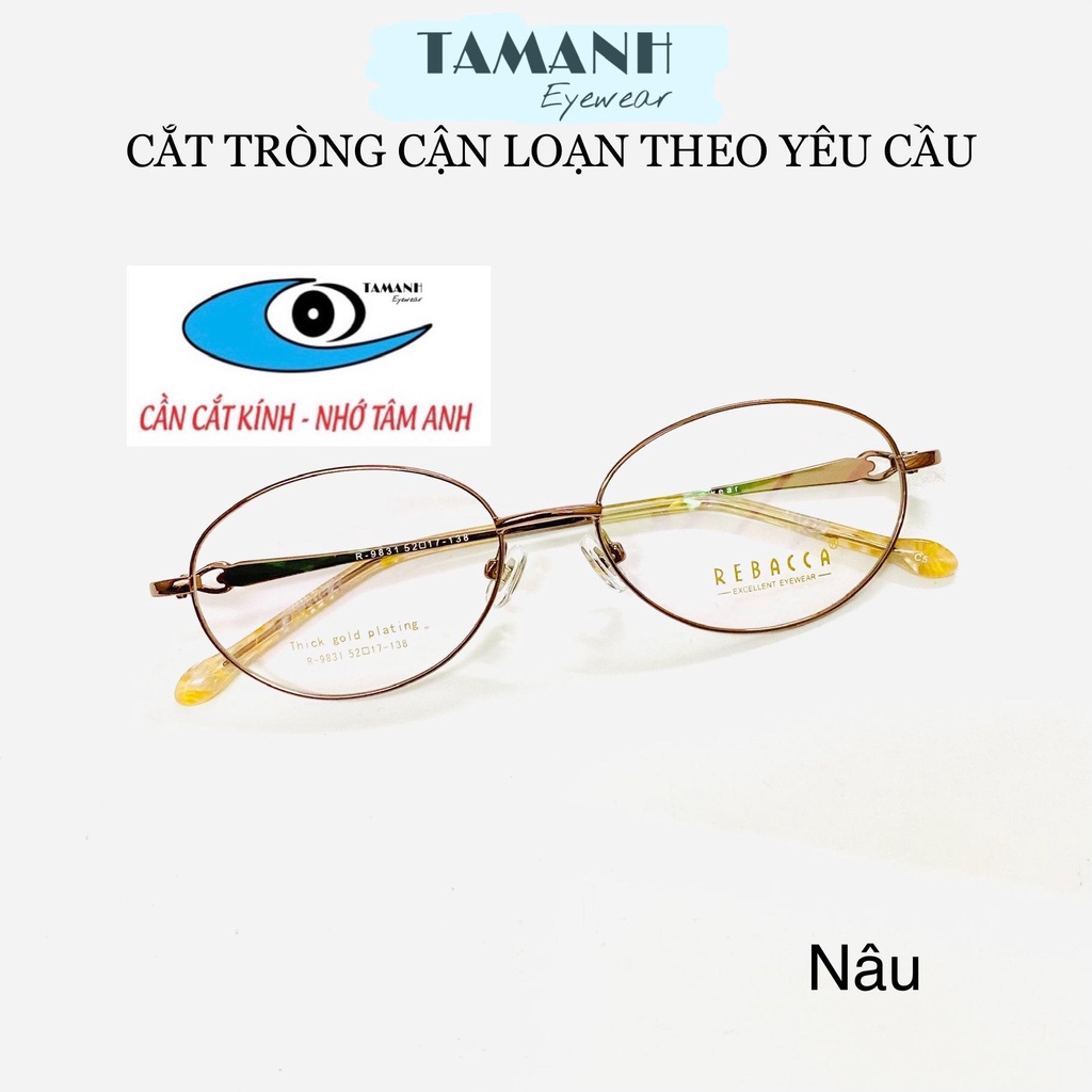 Gọng kính kim loại nữ TAMANHEYEWEAR mắt tròn thời trang cao cấp lắp mắt cận viễn loạn theo yêu cầu