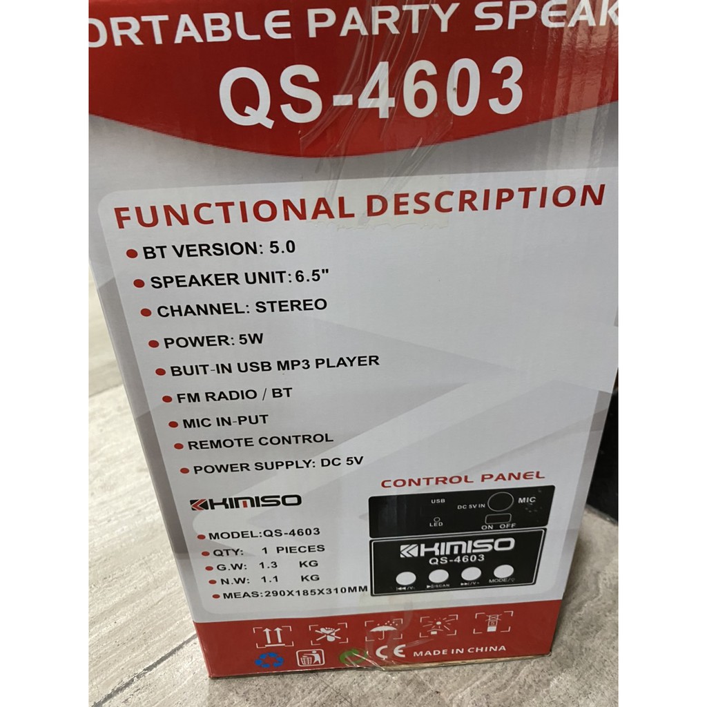 Loa Bluetooth Karaoke KIMISO QS-4603 (Tặng kèm micro)