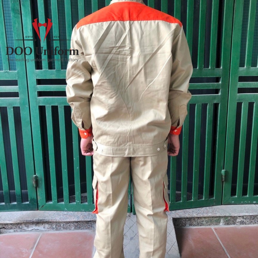 [DOO SAFETY] Bộ đồ bảo hộ lao động, Mẫu B21 - Be Phối Cam