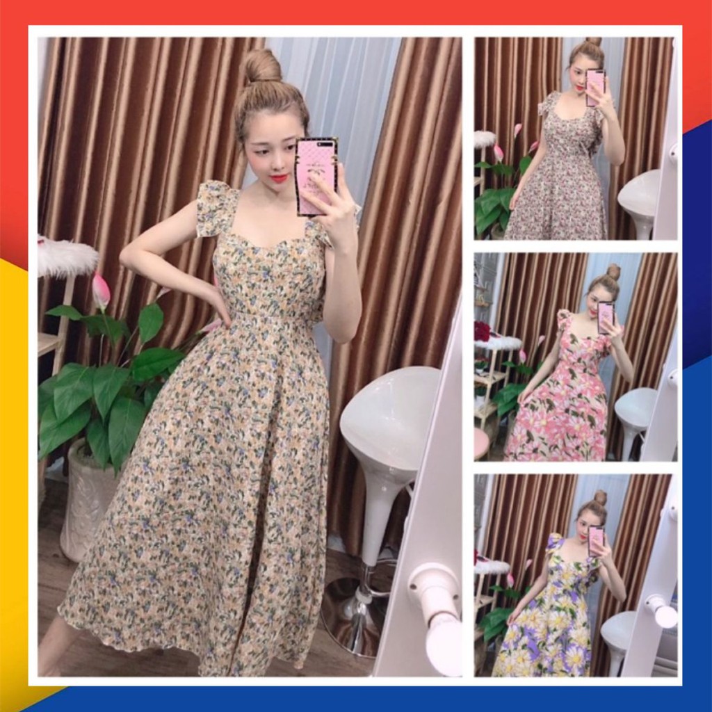 Đầm Maxi Cánh Tiên Hoa Nhí Đan Lưng Hình Thật