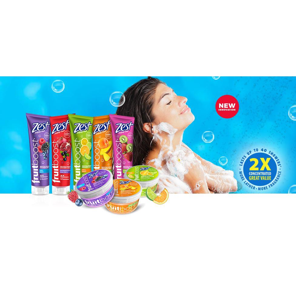 Sữa tắm Zest hương dâu 295ml  Sữa Tắm Zest Fruitboost Revitalizing Shower Gel.