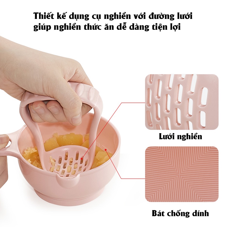 Bộ dụng cụ chế biến đồ ăn dặm cho bé AAG373 chi tiết chế biến ăn dặm an toàn tiện lợi