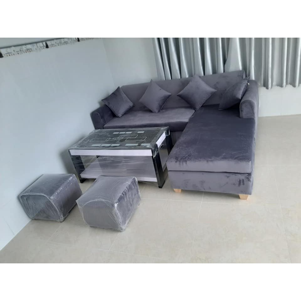 Bộ bàn ghế sofa phòng khách chữ L đẹp hiện đại 2021