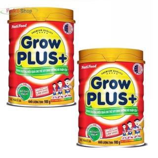 combo 2 hộp sữa nuti grow plus đỏ hộp 900g date 2021