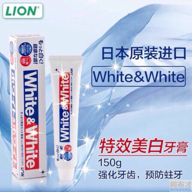 Kem đánh răng Nhật Bản White and White Lion 150gr