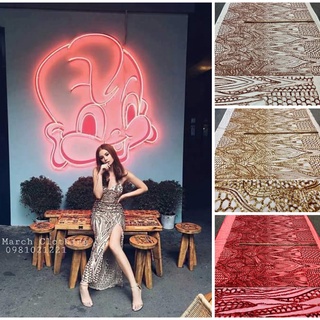 Vải ren kim sa màu da 903