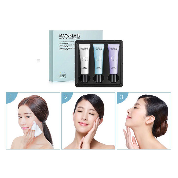 Bộ 3 lọ kem trang điểm Maycreate chính hãng | BigBuy360 - bigbuy360.vn