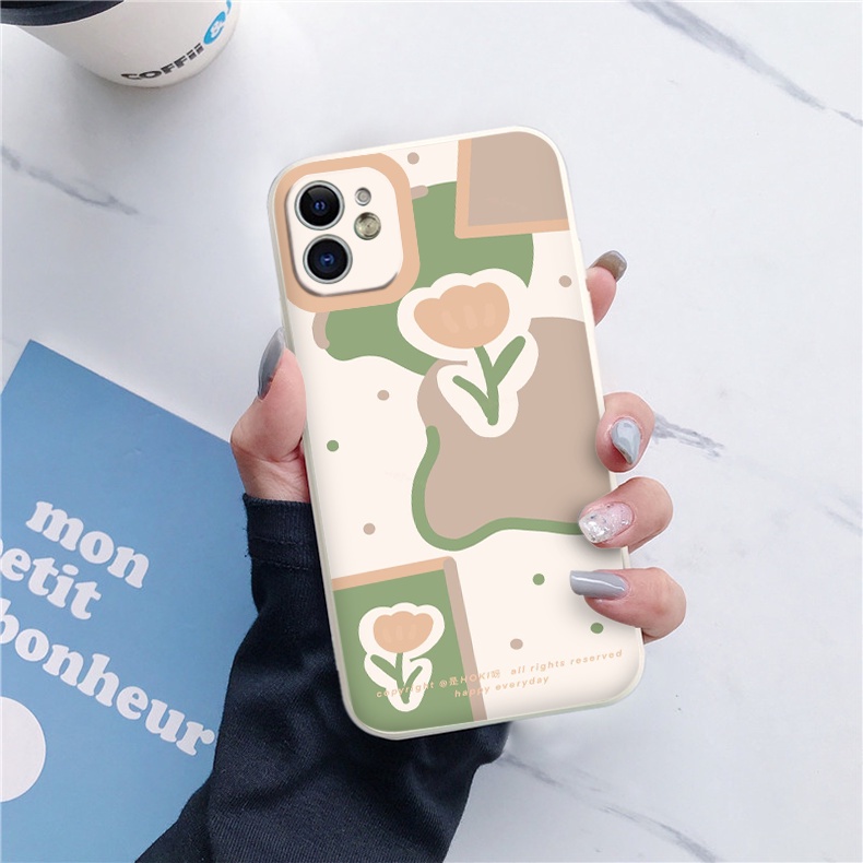 Ốp Điện Thoại Iphone Họa Tiết Độc Đáo hoa màu nâu siêu xinh cho 7 Plus/8Plus/XR/XS Max/11/X/12/12 Pro Max/pro/13 promax