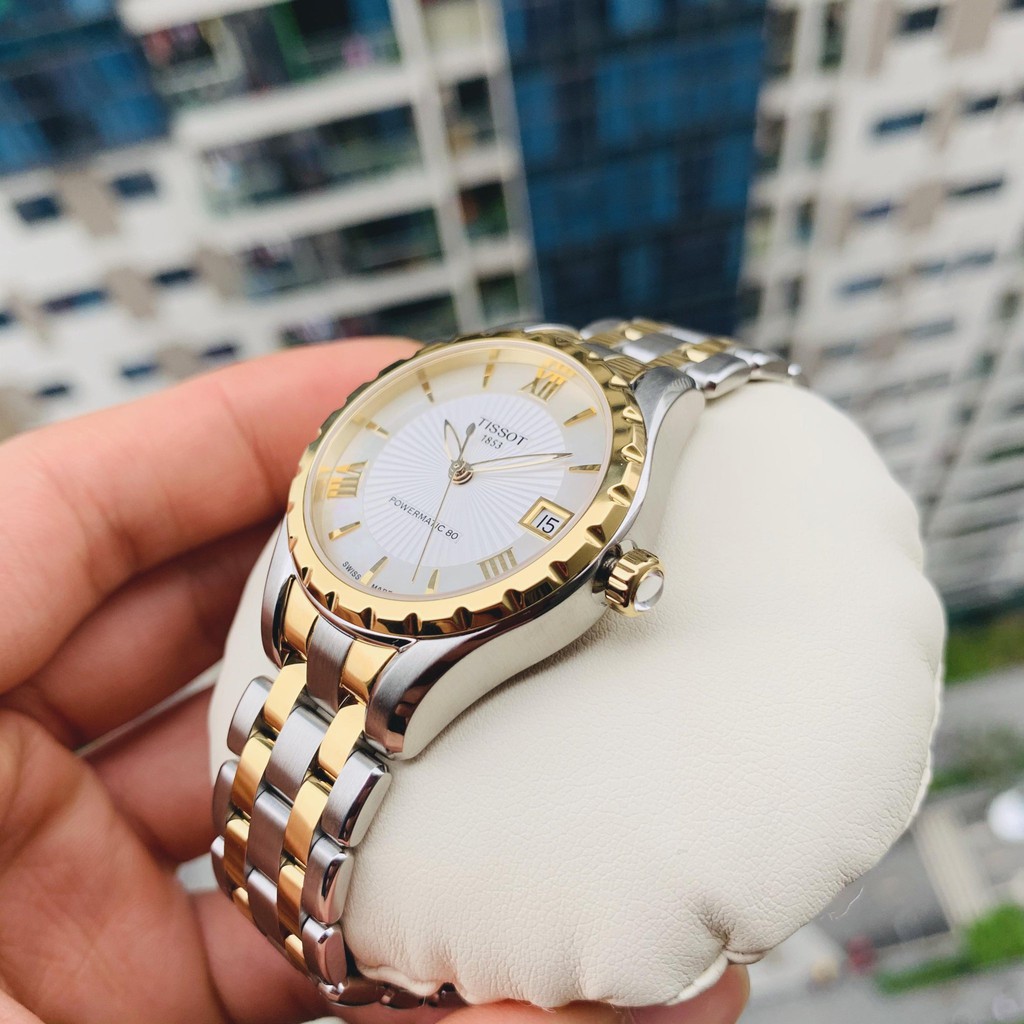 Đồng hồ Nữ chính hãng Tissot Lady T072.207.22.118.00 Automatic--Máy cơ tự động-Dây kim loại Demi vàng cao cấp-Size 34mm