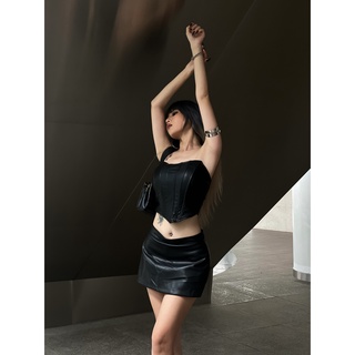 leather corset - áo ống da lucie