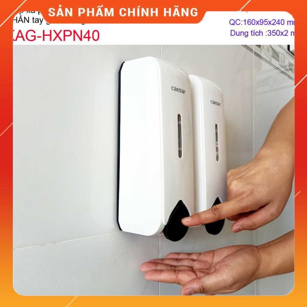 Hộp đựng xà phòng đôi Caesar, hộp nhấn xà phòng đựng sữa tắm, dầu gội đầu Trắng-White