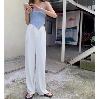 Quần tây suông cúc lệch