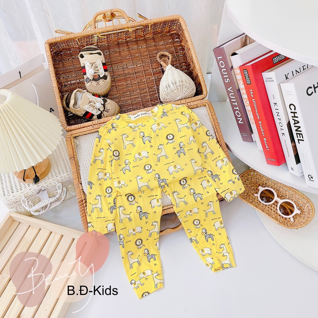 Bộ dài tay thu đông cho bé hàng minkymom thun lạnh loại 1 bao chất đổi trả lỗi miễn phí do nhà sản xuất quần áo trẻ em