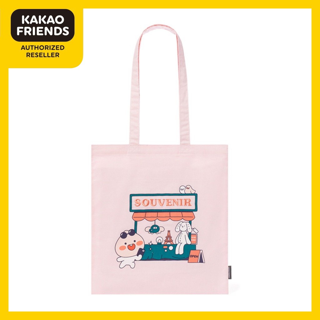 Túi Tote Vải Kakao Friends Travel Apeach màu hồng siêu dễ thương F10850