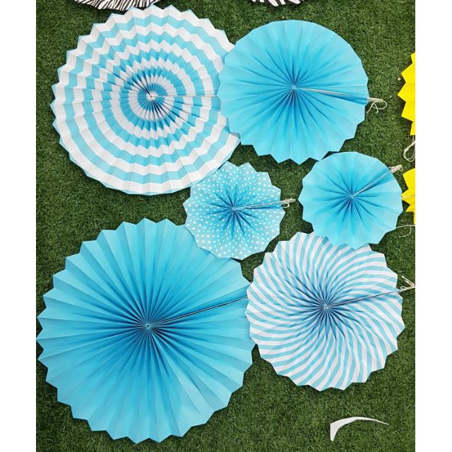 Quạt Giấy Trang Trí Bộ 6 Chiếc #TrangTriSinhNhat