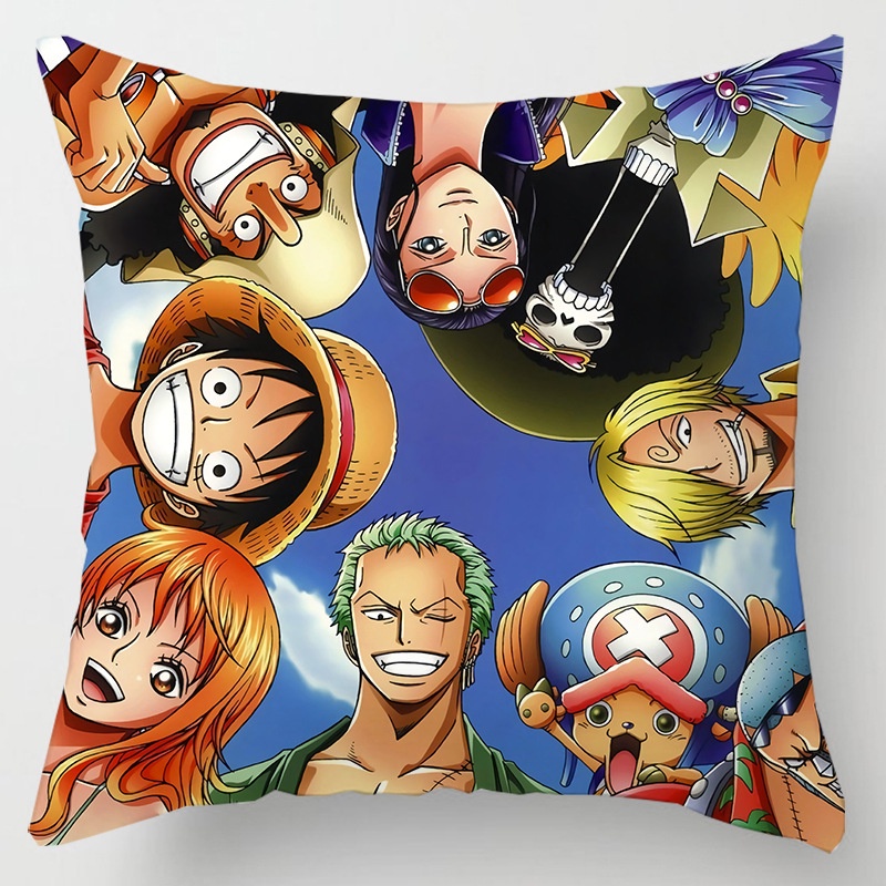 Vỏ Gối Sofa In Hình Nhân Vật Luffy Zoro Phim One Piece 45x45cm