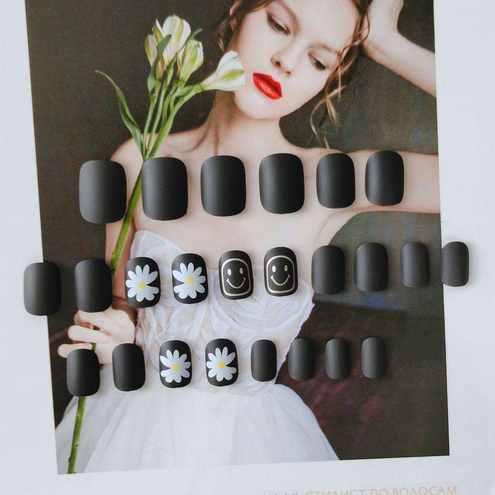 OCEANMAP Móng Tay Giả Ngắn Họa Tiết Hoạt Hình Thời Trang