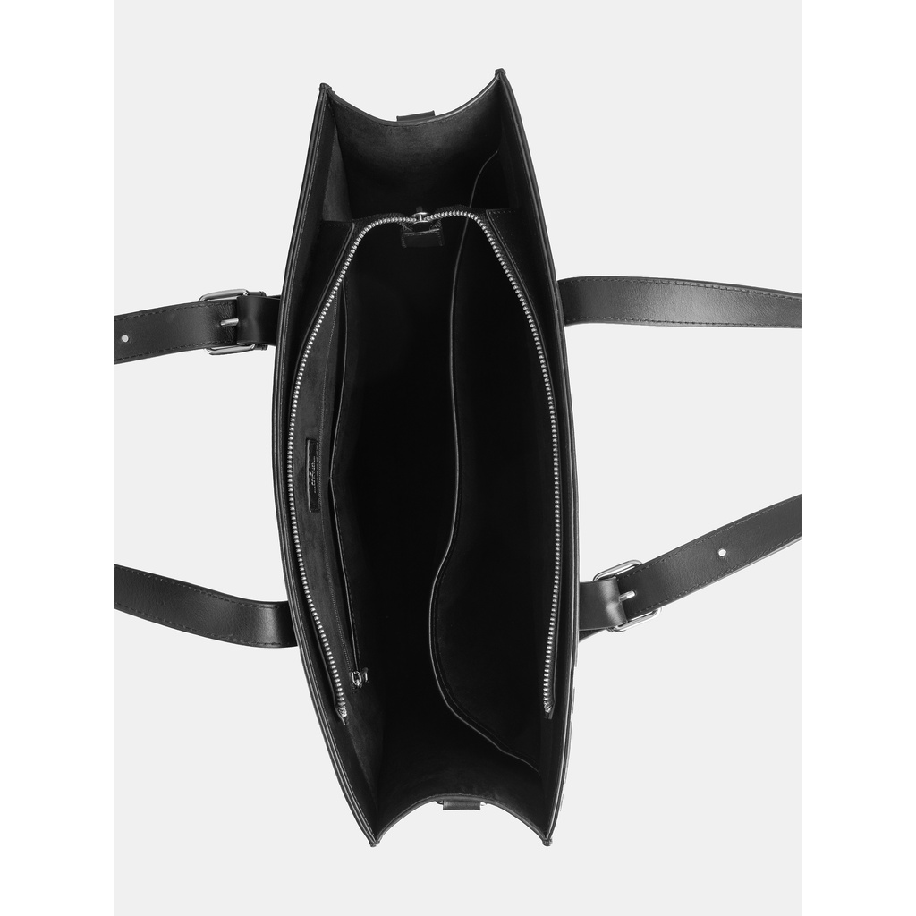 Túi Tote Đeo Chéo Nam Da Bò Mastrotto Cao Cấp FRANK Santiago Tote Bag Túi Xách Da Công Sở Nam Màu Đen-Jet Black