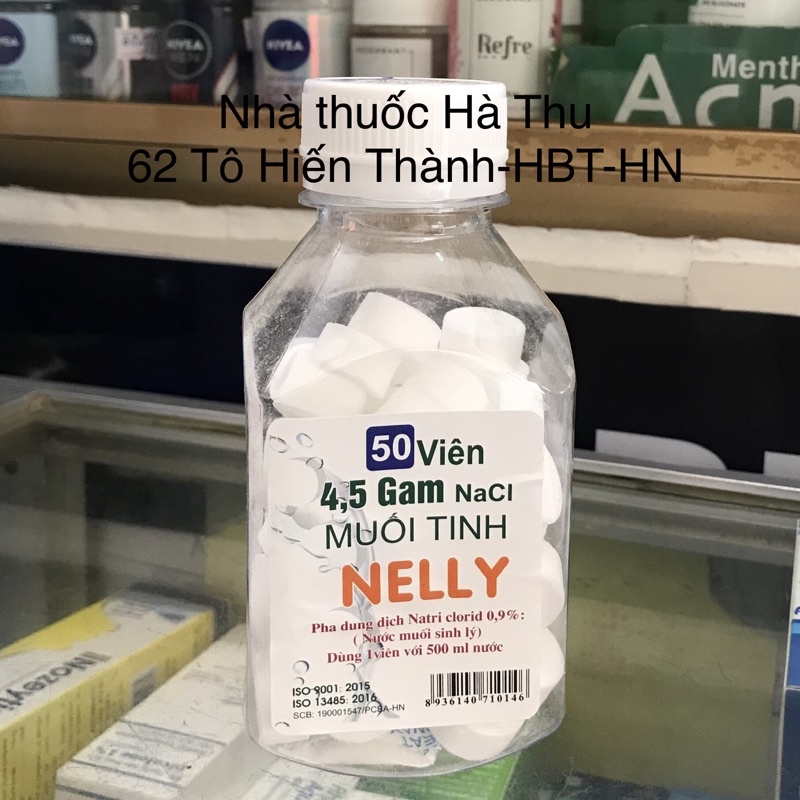 Muối tinh viên Nelly - Pha dung dịch Natri Clorid 0,9% ( nước muối sinh lý)