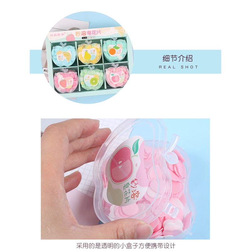 Combo 3 hộp xà bông giấy rửa tay diệt khuẩn hình trái táo thơm tho tiện dụng trọng lượng 27g Viên viên store