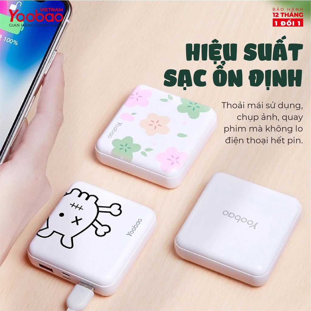 [TẶNG CÁP SẠC] Pin sạc dự phòng Yoobao M4 mini 10000mAh Pin Li-Polymer 2 đầu vào 2 đầu ra cho đt, mt bảng..