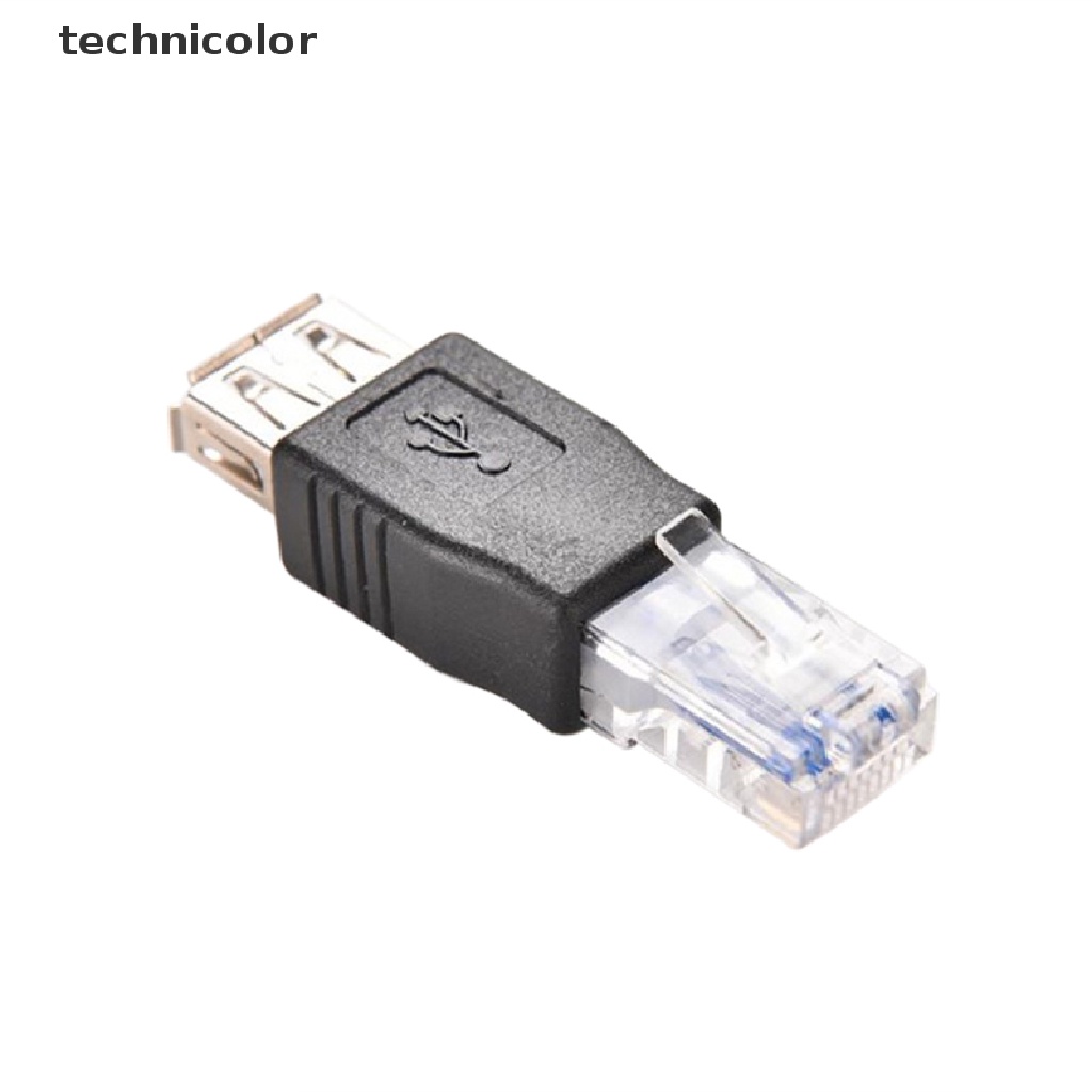 Tcvn 2Pcs Ethernet RJ45 Male to USB Female Connector Converter Adapter LAN Network Jelly