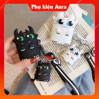 Vỏ bảo vệ tai nghe Airpods bí kíp luyện rồng - Chất liệu Silicon - Hình Night Furry (toothless) - Phukienaura