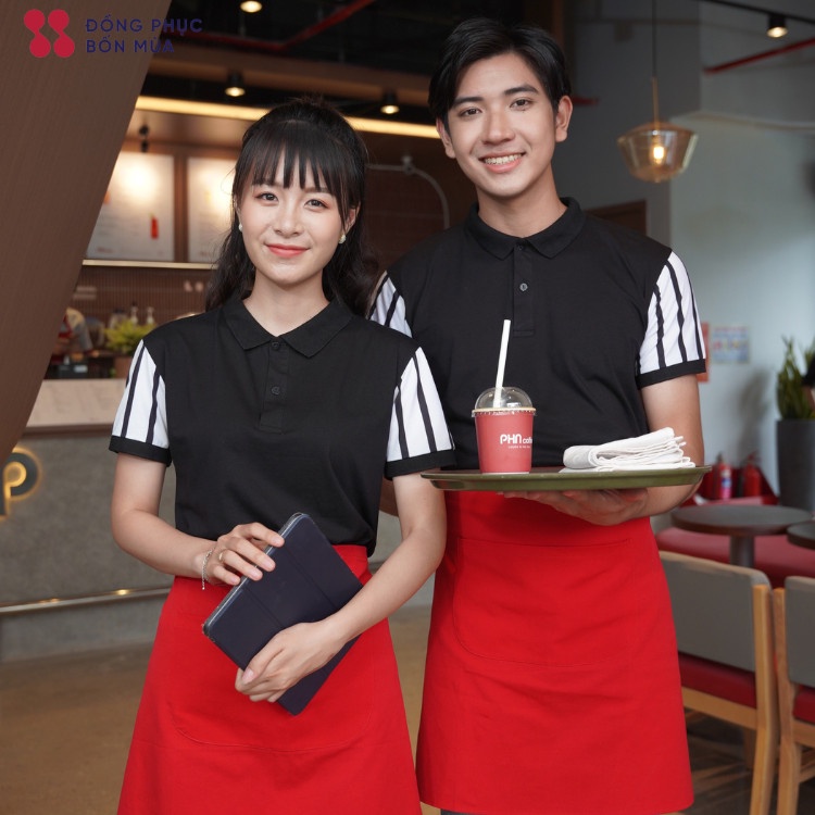 Tạp dề ngắn trơn cho quán cà phê DONGPHUC4MUAOFICIAL