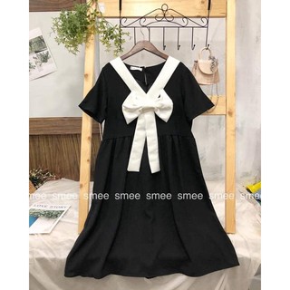 Đầm Suông Phối Nơ Xinh Xắn