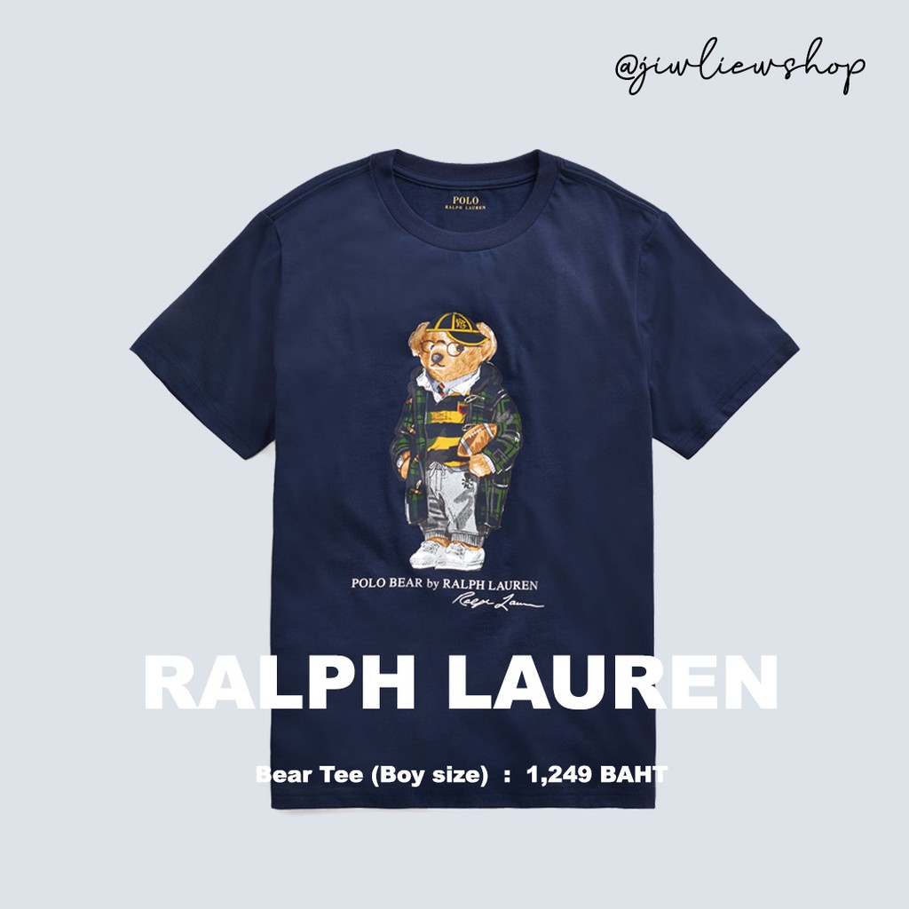 Áo Thun Polo Tay Ngắn Vải Cotton In Hình Gấu Ralph Lauren Cá Tính Cho Nam