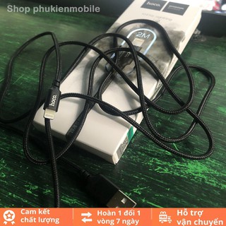 CÁP SẠC DÂY DÙ HOCO X14 DÀI 2M - Lightning cho iPhone iPad
