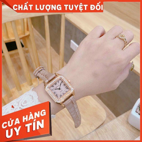 [CHÍNH HÃNG BOLUN]Đồng hồ nữ Bolun,dây da,mặt viền đá,chống nước nhiều màu