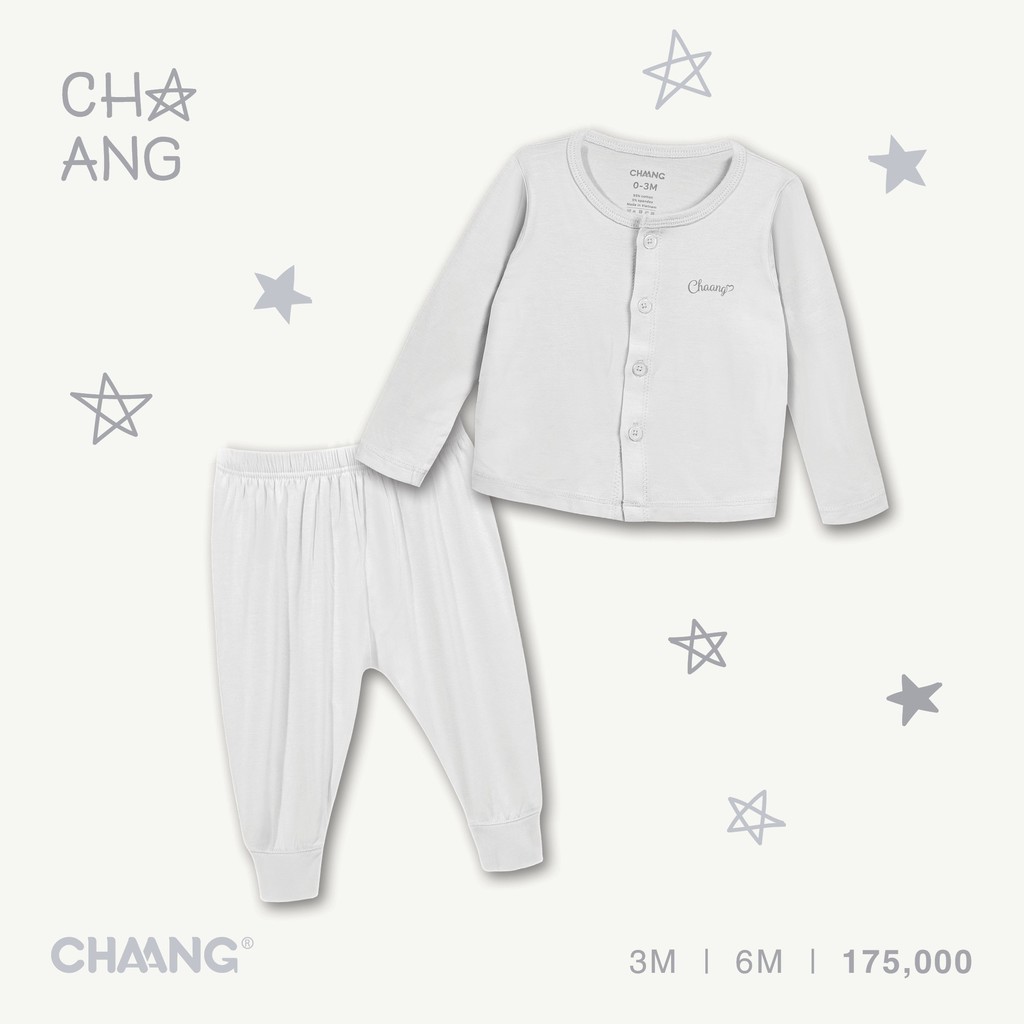 Chaang Bộ dài tay sơ sinh cúc giữa DREAMY