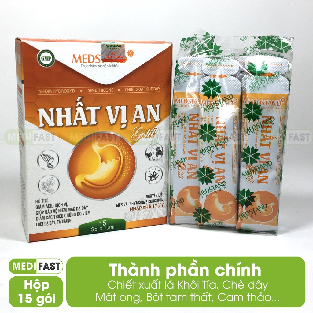Nhất Vị An Gold hộp 15 gói Gel giảm đau dạ dày từ chè dây, mật ong, cam thảo, tam thất  - Không còn nỗi lo đau dạ dày