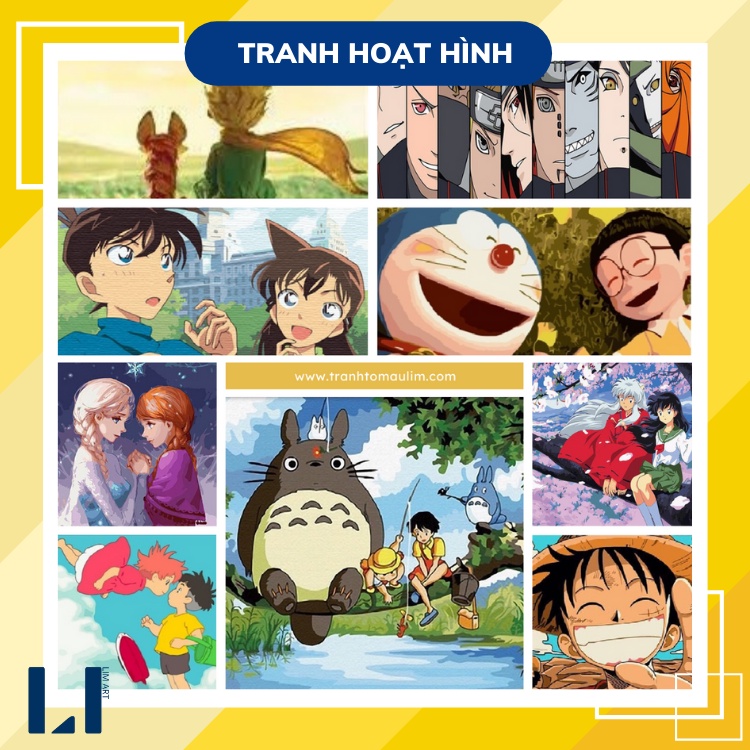 Tranh sơn dầu số hoá có khung LIM Art - Tranh tô màu theo số hoạt hình, anime