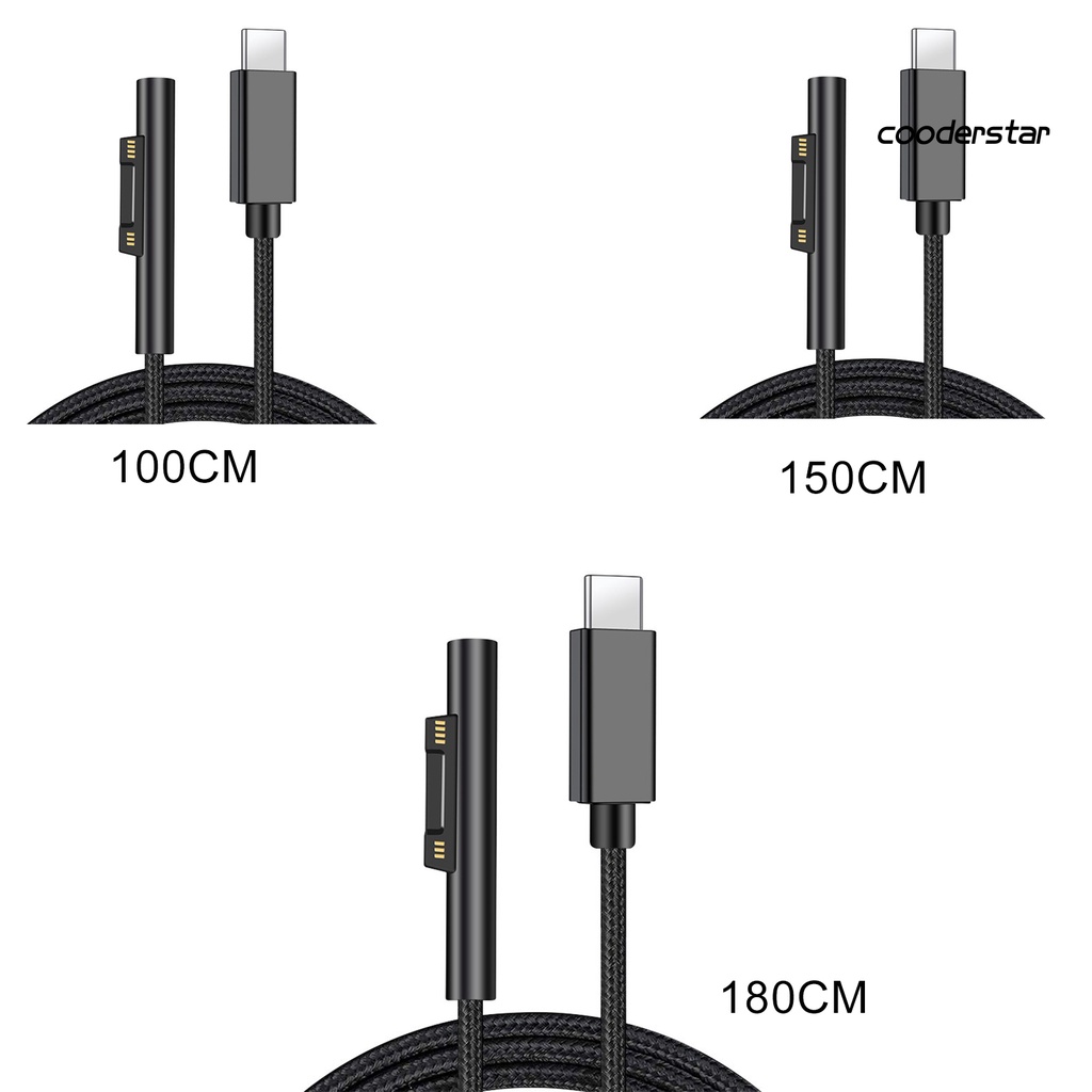 Dây cáp sạc 3A Type-c 1/1.5/1.8m cho laptop Surface Pro 3/4/5/6