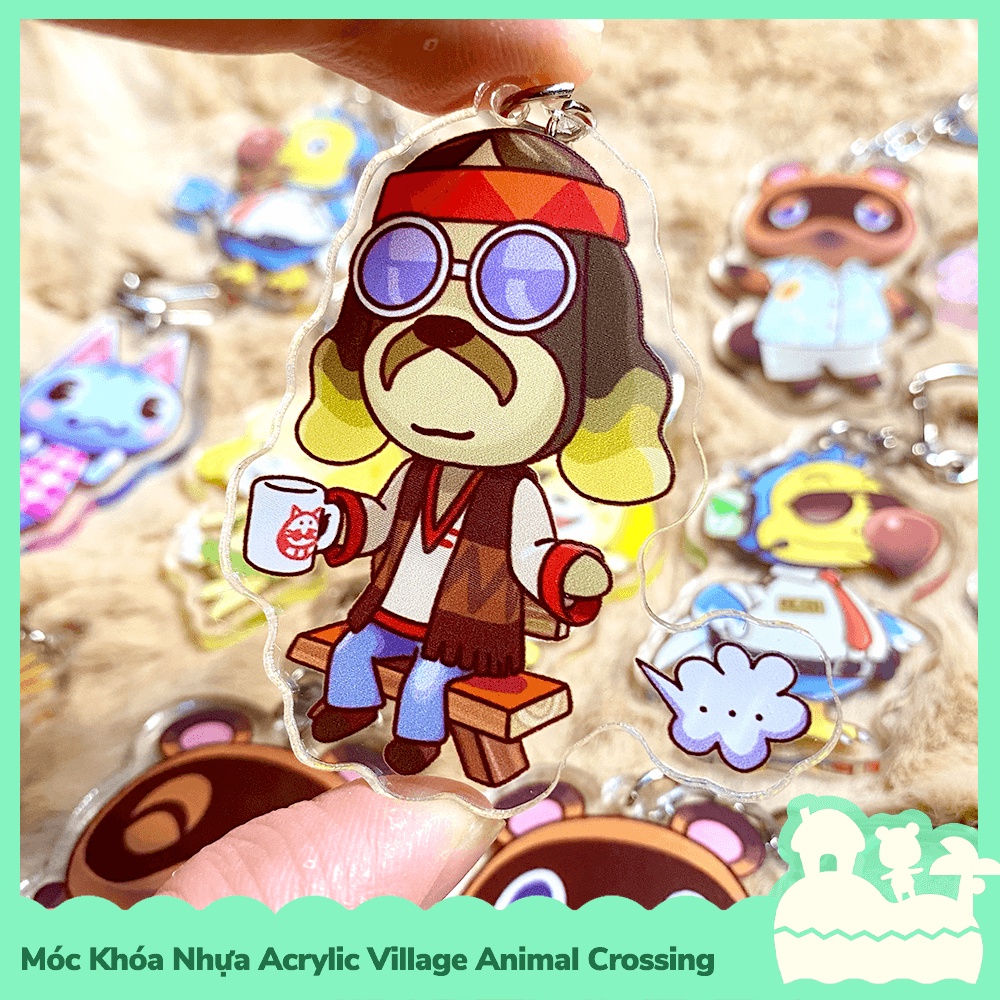 [Sẵn VN - NowShip] Móc Khóa Keychain Acrylic Nhựa Trong Nhân Vật Game Animal Crossing Horizons Nintendo Say Hi