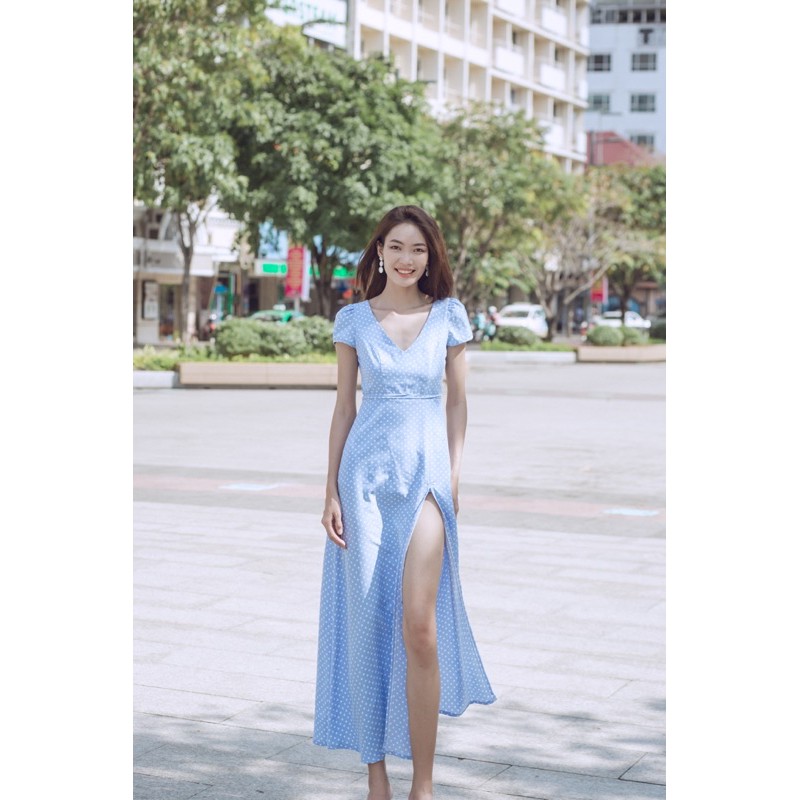 Đầm thiết kế maxi cao cấp xẻ tà 4 màu đi biển, đi du lịch | BigBuy360 - bigbuy360.vn