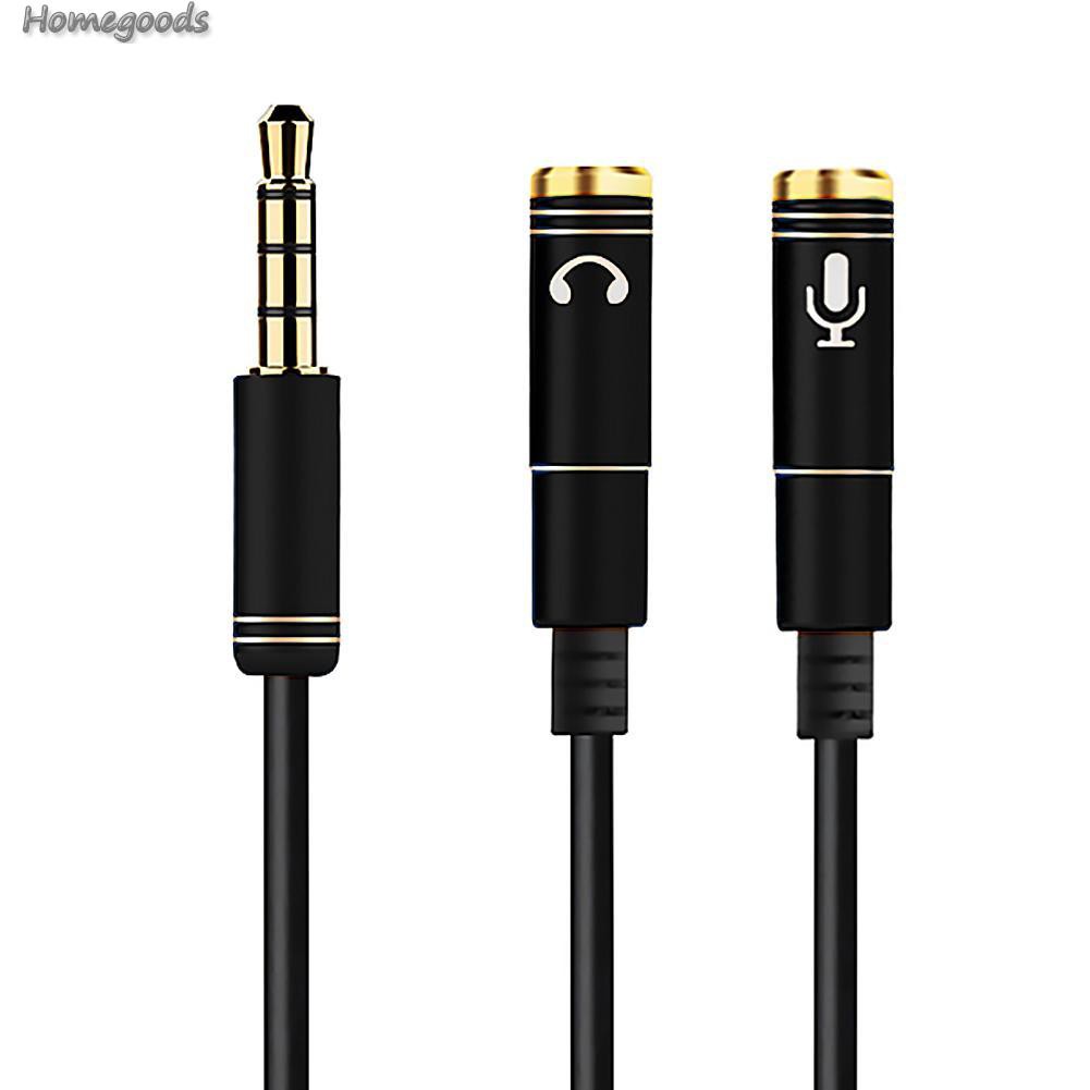 Dây Cáp Âm Thanh 3.5mm 1 Male 2 Female Cho Máy Tính
