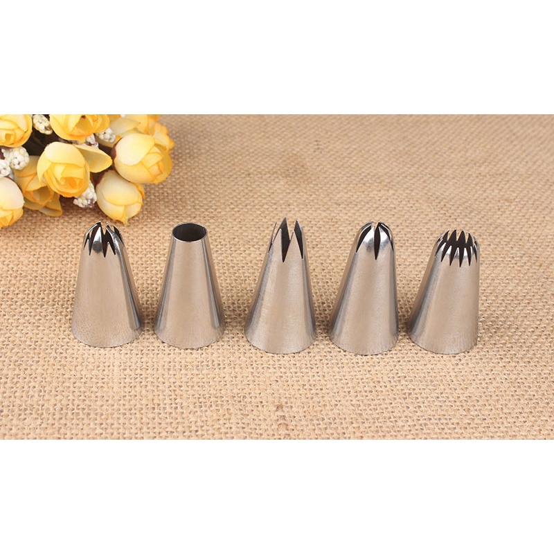 Set 5 đầu bắt bông kem trang trí bánh #6B #2D #1M #2A #2F tiện dụng