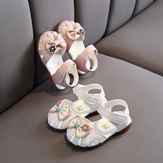 Giày sandal quai hậu đế nhẹ chống trượt trang trí hoa phong cách hè cho bé gái