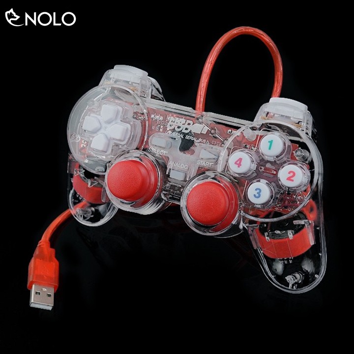 Bộ Tay Cầm Game Joypad Model M208 Cho Laptop Máy Tính Có Đèn Led Trong Suốt Có Rung Có Hỗ Trợ Win 10