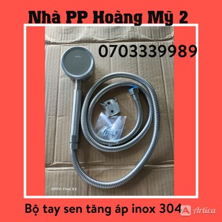Bộ tay sen tắm tăng áp inox 304 100% - Test nước bao mạnh