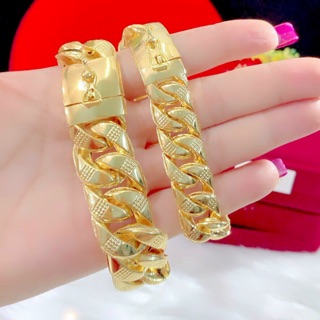 Lắc tay nam lẫn nữ kiểu chạm lắc dạng bọng màu vàng 18 mẫu mới về