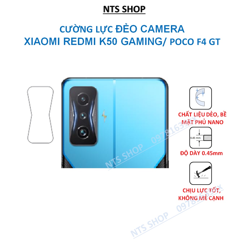 2 tấm dán cường lực dẻo Camera Xiaomi Redmi K50 Gaming/ POCO F4 GT