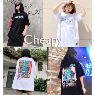 Áo thun tay lỡ dáng suông TEDDY ZOMBIE phom rông mặc đôi nam nữ hàng có size chất thun dày dặn co giãn